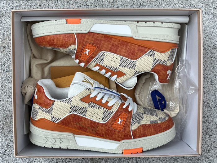 LV white and orange checkerboard（7-12 work day deliver）