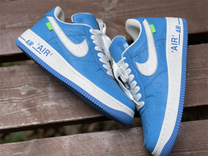 LOUIS VUITTON × Nike Air Force 1 Low Sky Blue Color（7-12 work day deliver）