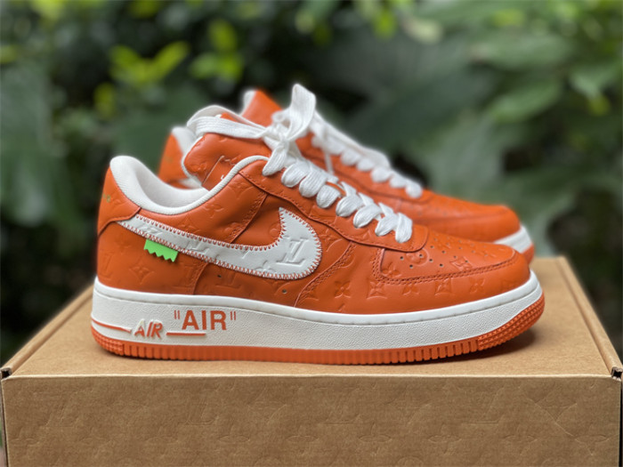 LOUIS VUITTON × Nike Air Force 1 Low White and Orange（7-12 work day deliver）