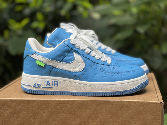 LOUIS VUITTON × Nike Air Force 1 Low Sky Blue Color（7-12 work day deliver）