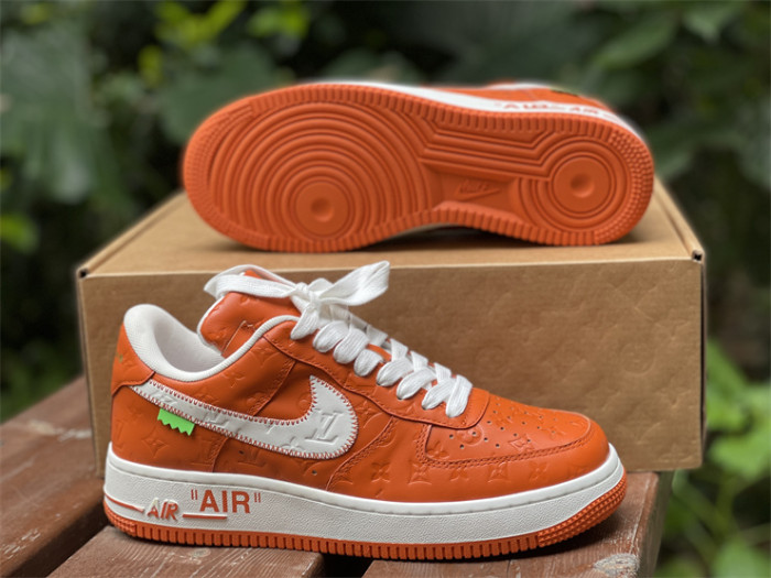 LOUIS VUITTON × Nike Air Force 1 Low White and Orange（7-12 work day deliver）