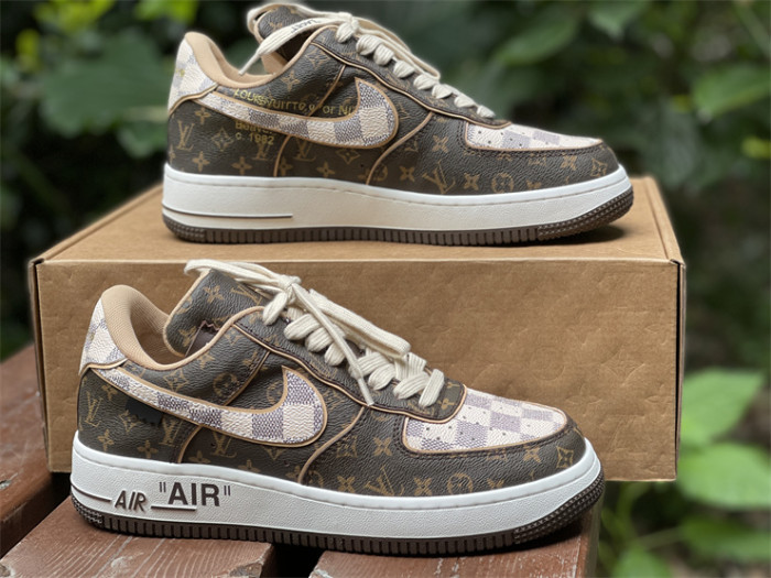 LOUIS VUITTON × Nike Air Force 1 Low Coffee Color（7-12 work day deliver）