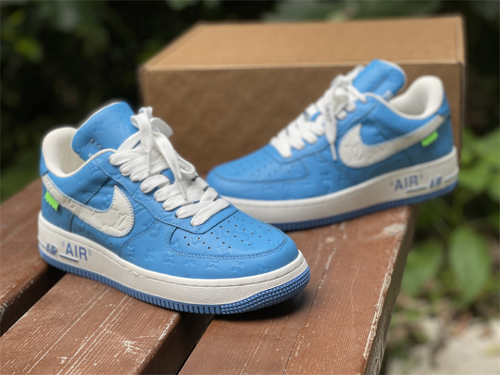 LOUIS VUITTON × Nike Air Force 1 Low Sky Blue Color（7-12 work day deliver）