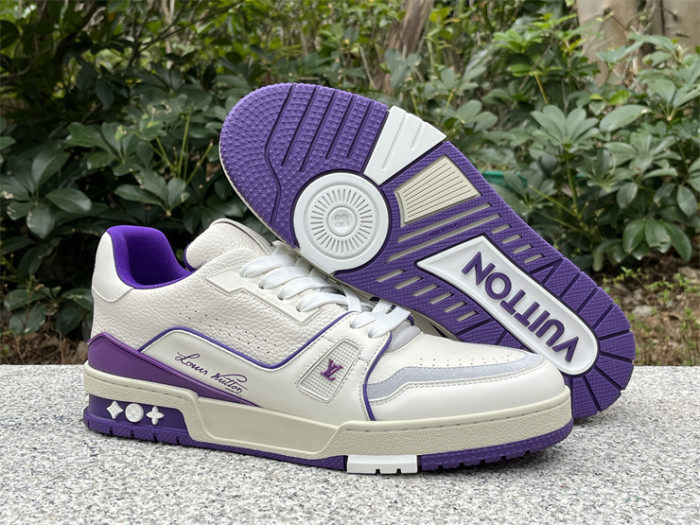 Louis Vuitton Trainer White Purple（7-12 work day deliver）