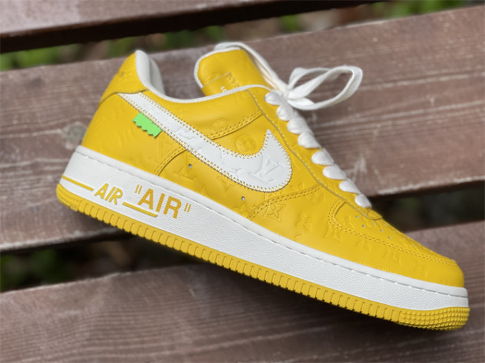 LOUIS VUITTON × Nike Air Force 1 Low White and Yellow Color（7-12 work day deliver）