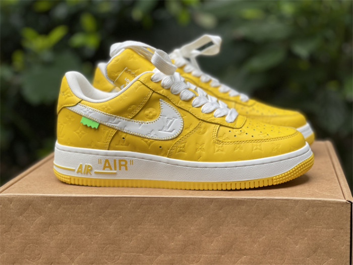 LOUIS VUITTON × Nike Air Force 1 Low White and Yellow Color（7-12 work day deliver）