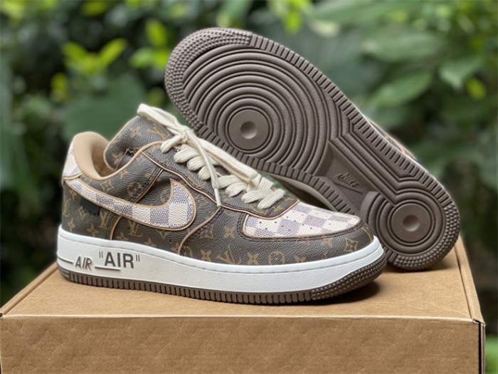 LOUIS VUITTON × Nike Air Force 1 Low Coffee Color（7-12 work day deliver）