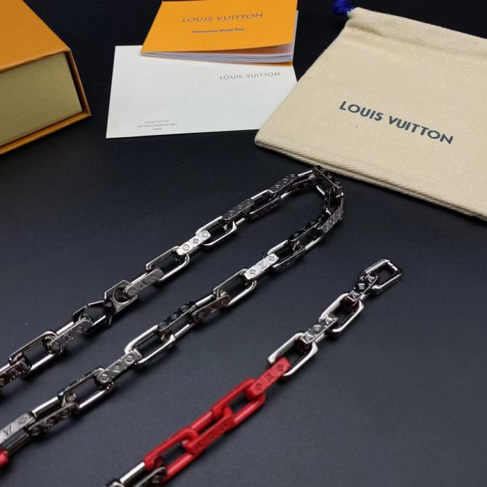 Half red necklace bracelet