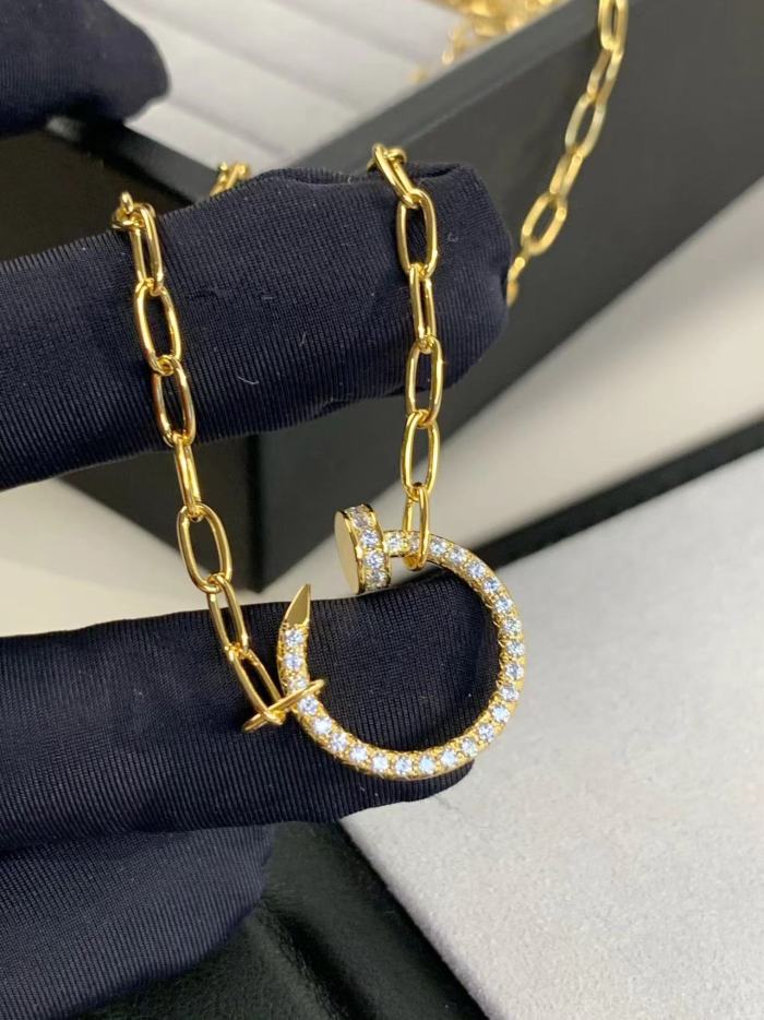 Full diamond nail necklace