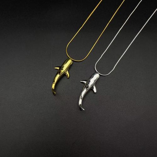 Pure 925 Silver Whale Pendant Embossed Necklace