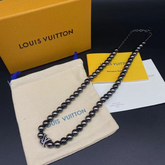 Black Beaded Bracelet Necklace