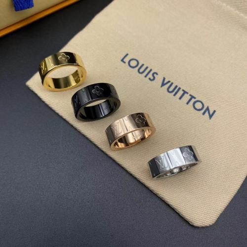 Wide edition embossed ring with logo letters