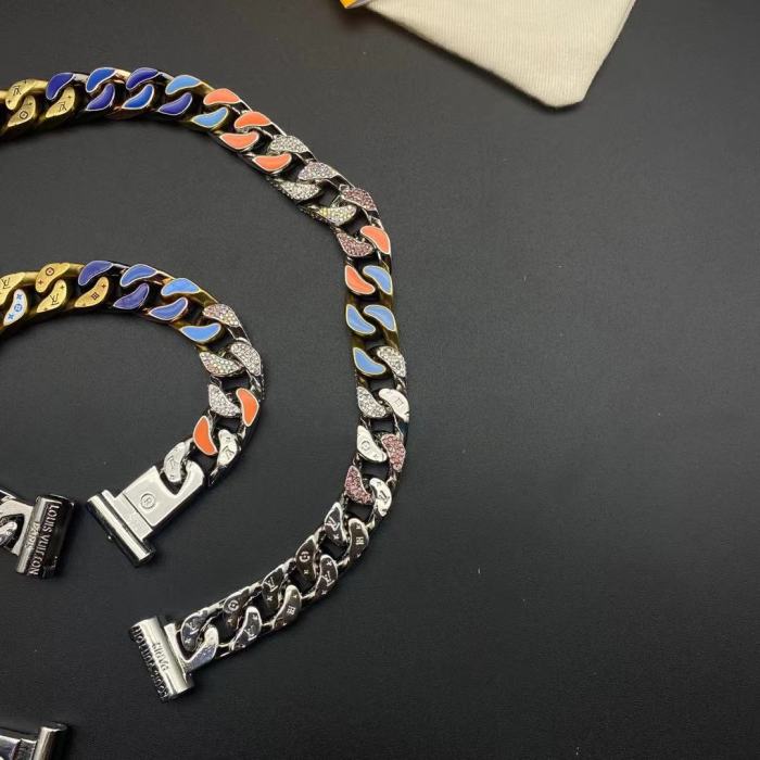 LV彩虹色手链项链合集