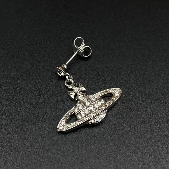 Silver Saturn Earrings