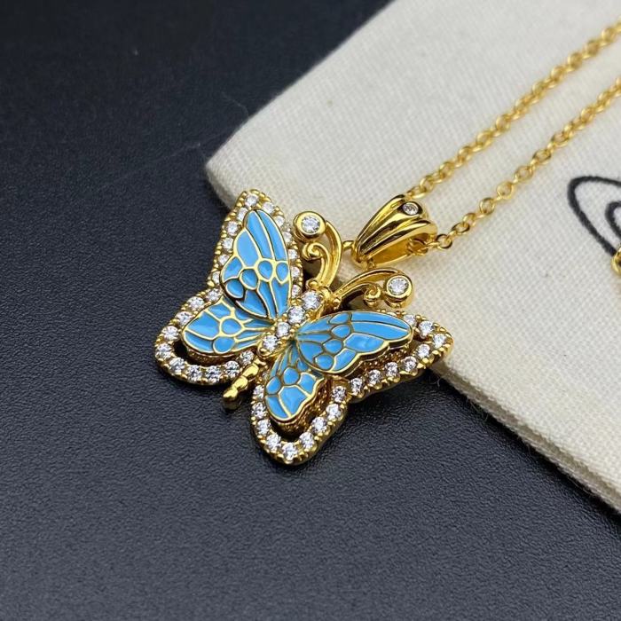 Three dimensional butterfly necklace