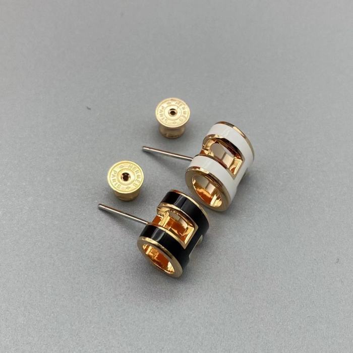 Multicolor letter H Logo Earrings