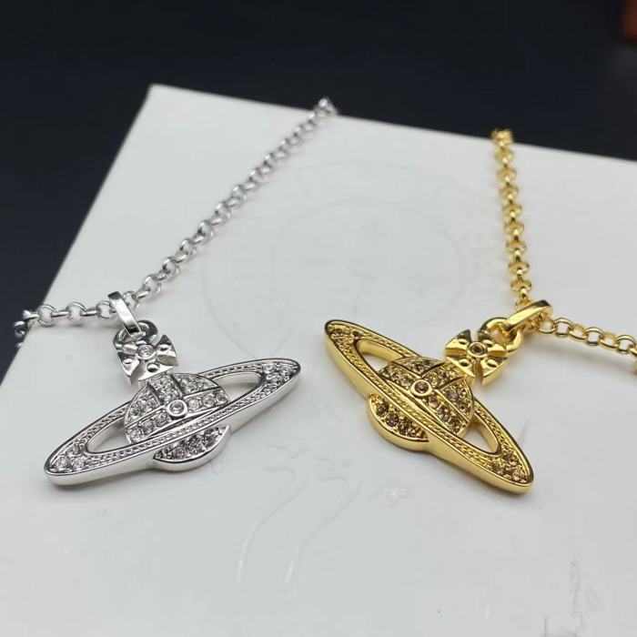 Classic Saturn gem necklace