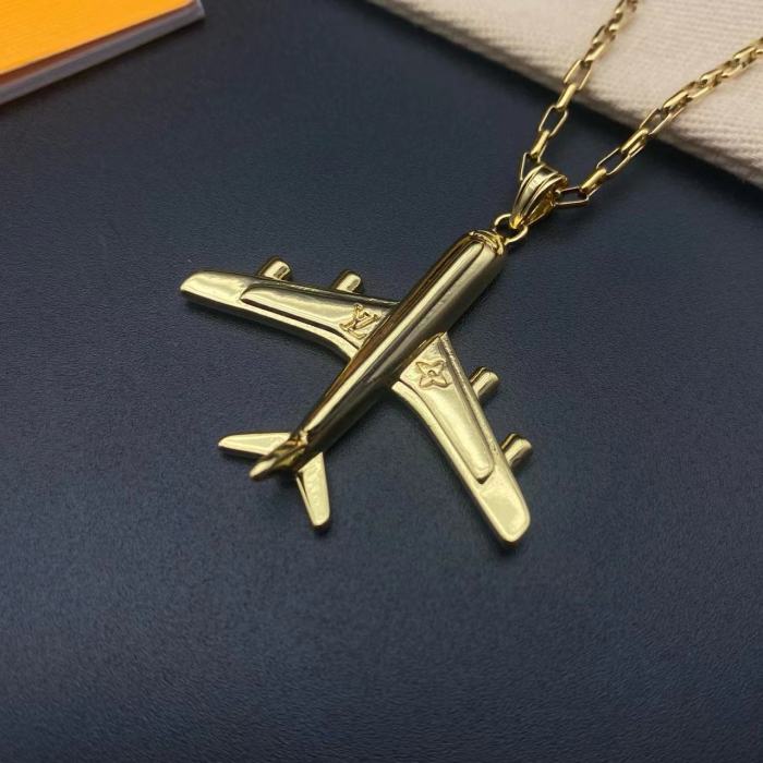 Gold aircraft Necklace