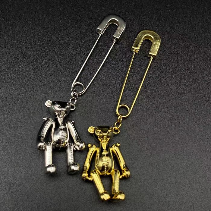Sterling silver 925 gold-plated paper clip animal ear stud