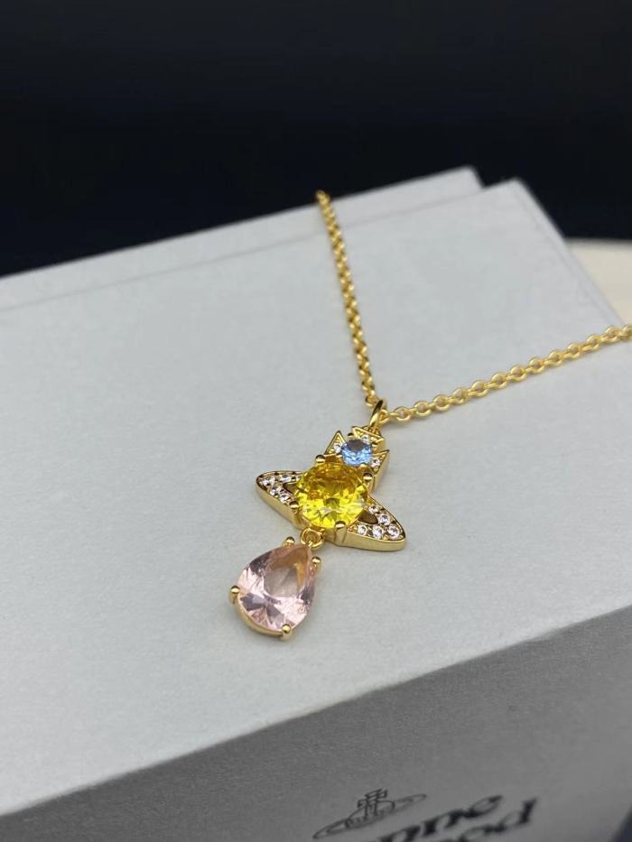 West Queen mermaid tears diamond necklace