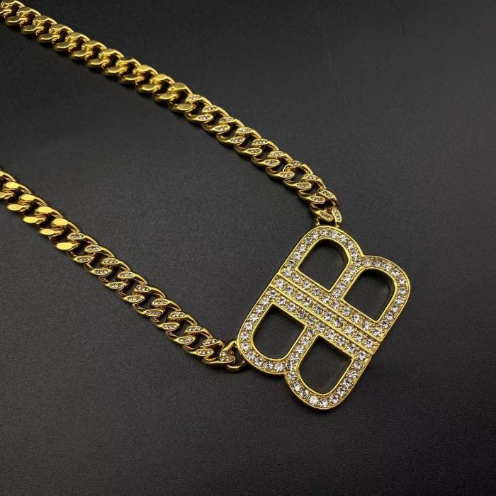 Cuban logo necklace with diamonds