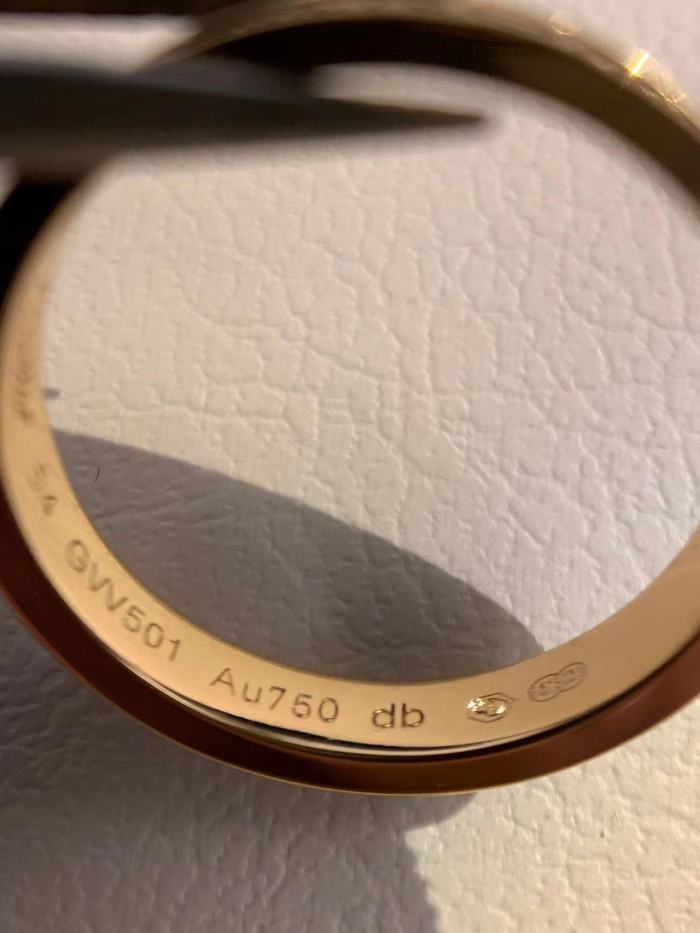 3mm tricolor V gold two row full diamond ring