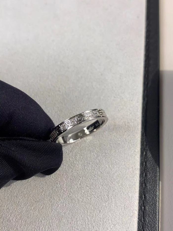 3mm tricolor V gold two row full diamond ring