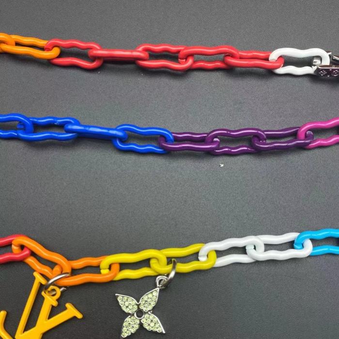 LV彩色大标竹节手链项链合集