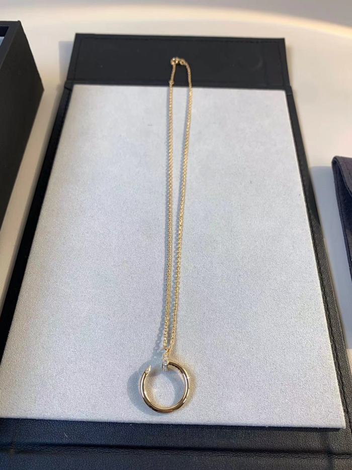 Small diamond nail necklace