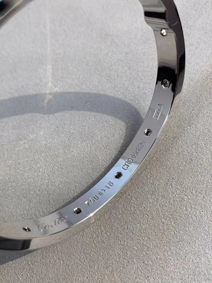 V gold three row diamond full diamond two-color Bracelet