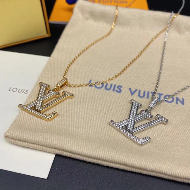 Diamond logo long necklace