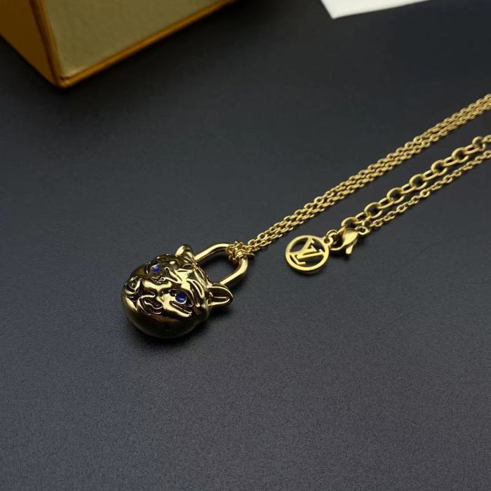 Gold Tiger Head Necklace