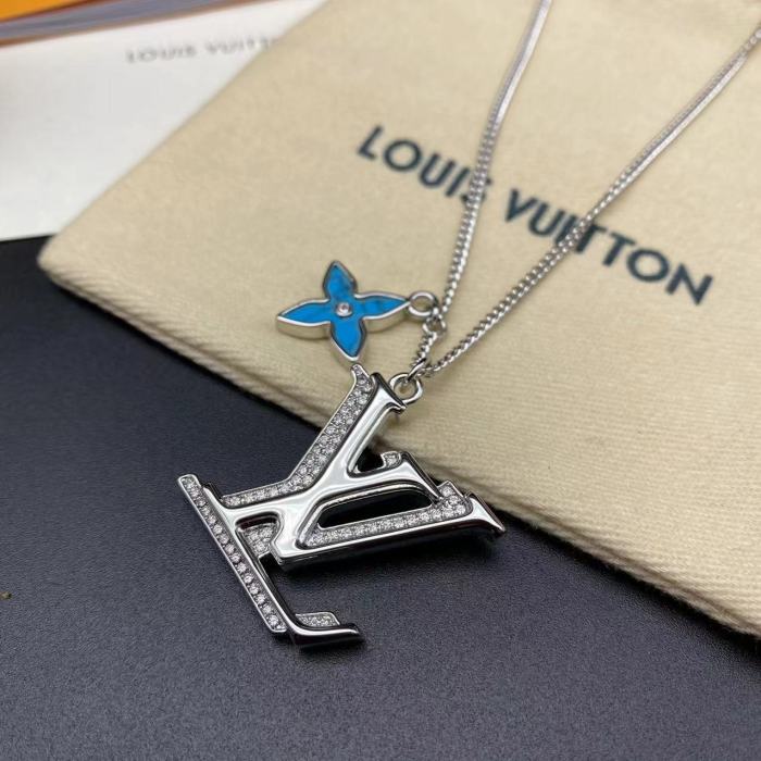 Diamond inlaid logo necklace