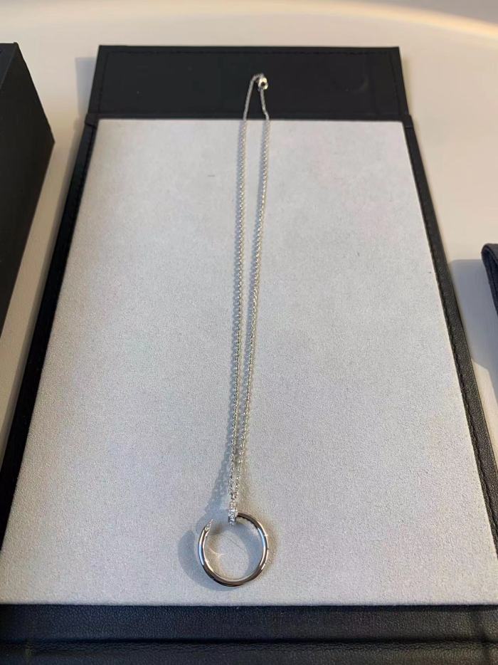 Small diamond nail necklace