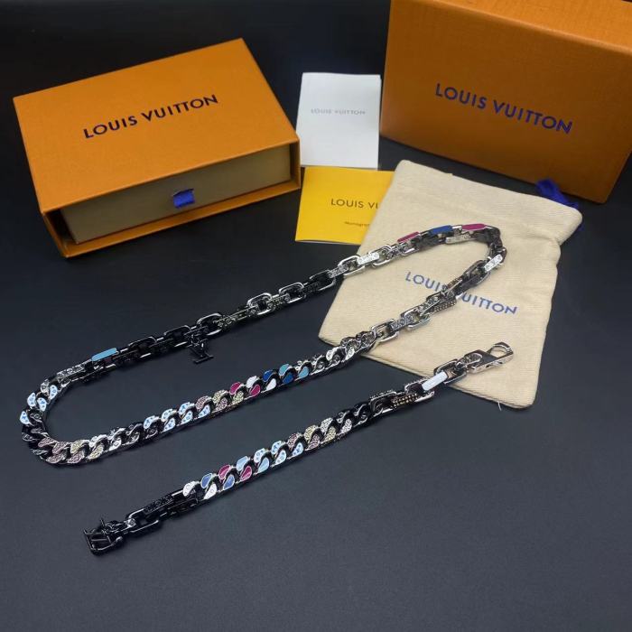 Diamond studded Cuban bracelet necklace