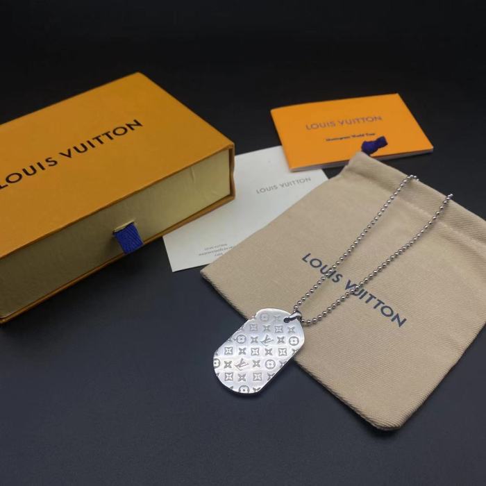 Double sided printing carved military brand Pendant Necklace