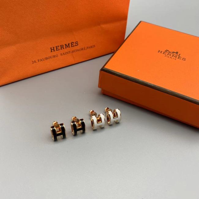 Multicolor letter H Logo Earrings