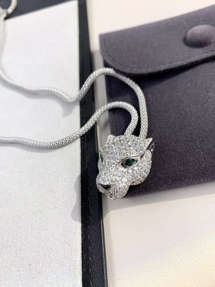 Full Diamond Cheetah Head Necklace