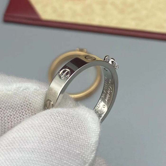 Two color love diamond ring