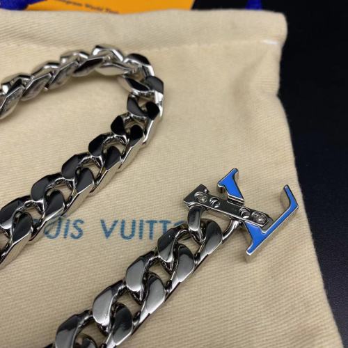 Blue logo bracelet necklace