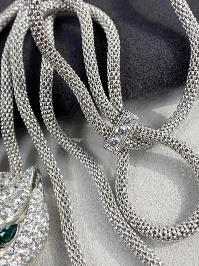 Full Diamond Cheetah Head Necklace