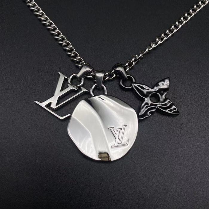 Circular logo pendant necklace