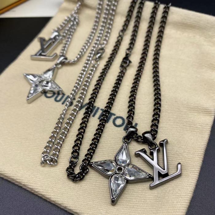 Diamond logo pendant necklace