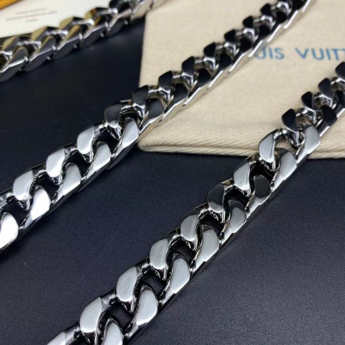 Blue logo bracelet necklace