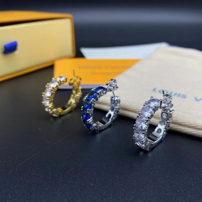 Diamond studded colored earrings