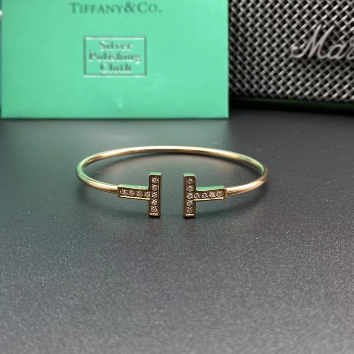 双T带钻三色手镯