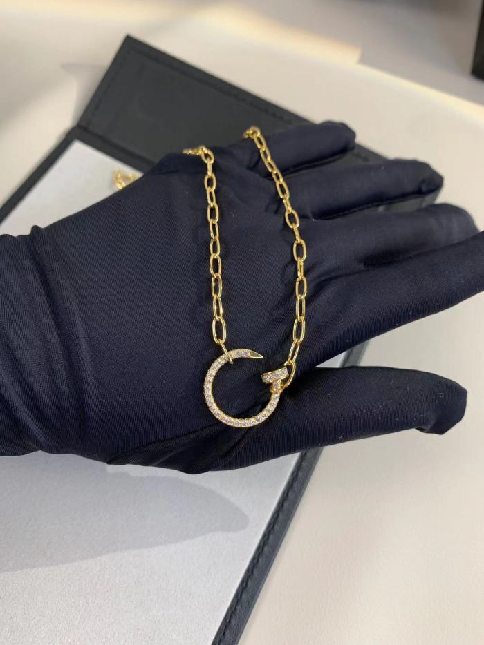 Full diamond nail necklace