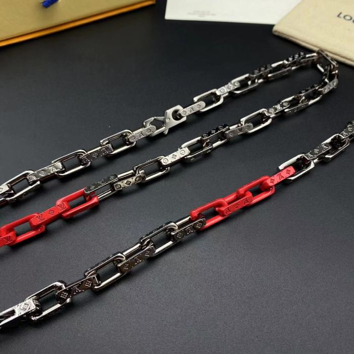 Half red necklace bracelet