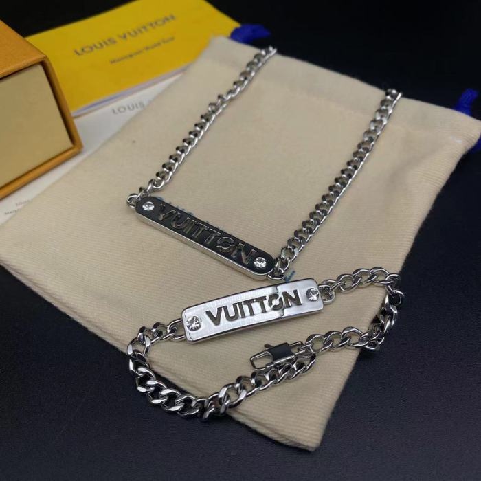 Diamond logo necklace bracelet