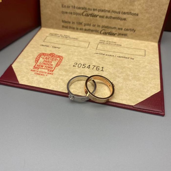 Two color love diamond ring